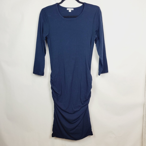 James Perse navy rouched dress - Picture 2 of 7